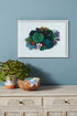 colourful beach wall art with coral